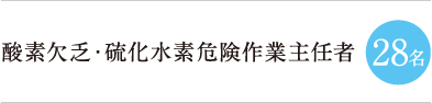 酸素欠乏・硫化水素危険作業主任者 28名